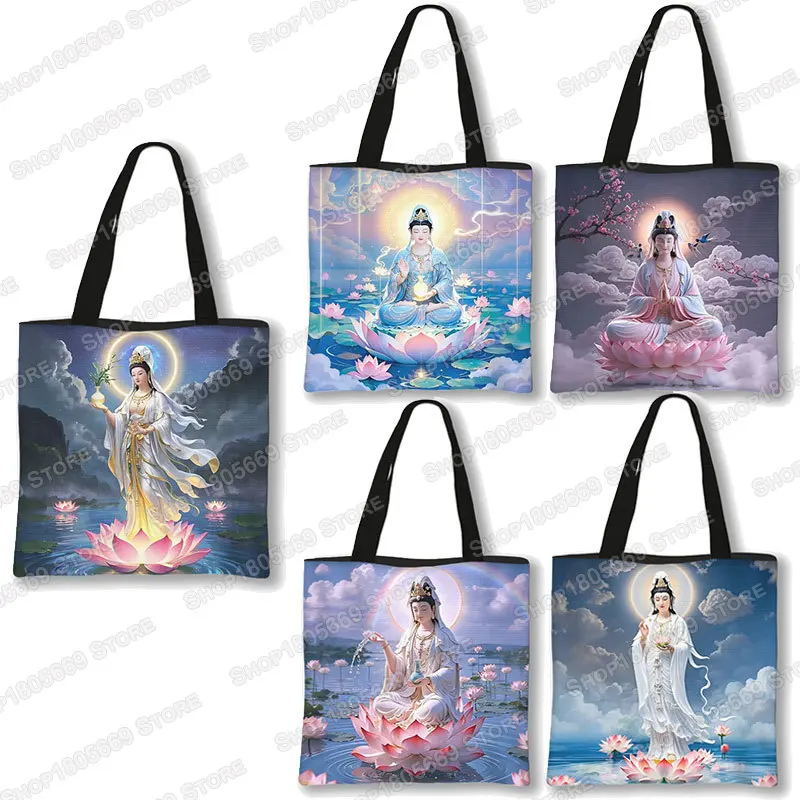 Namo Guanyin Bodhisattva Pattern Print Tote Fashion Travel Bag Women Portable Eco Shopping High Quality Foldable Handbag
Namo Guanyin Bodhisattva Pattern Print Tote Fashion Travel Bag Women Portable Eco Shopping High Quality Foldable Handbag