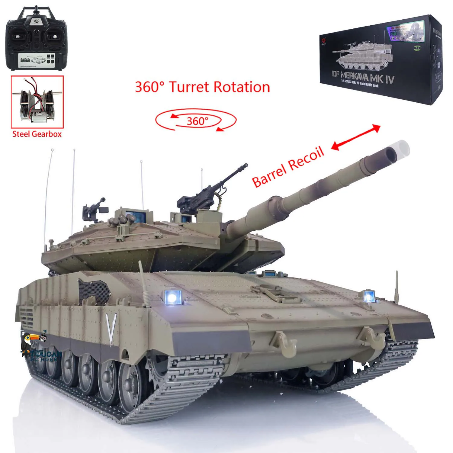 Henglong 1/16 Военный радиоуправляемый танк IDF Merkava MK IV Металлические гусеницы Дорожные колеса Натяжные ролики TK7.0 Модель с дистанционным управлением Игрушка на открытом воздухе TH22650
Henglong 1/16 Военный радиоуправляемый танк IDF Merkava MK IV Металлические гусеницы Дорожные колеса Натяжные ролики TK7.0 Модель с дистанционным управлением Игрушка на открытом воздухе TH22650
