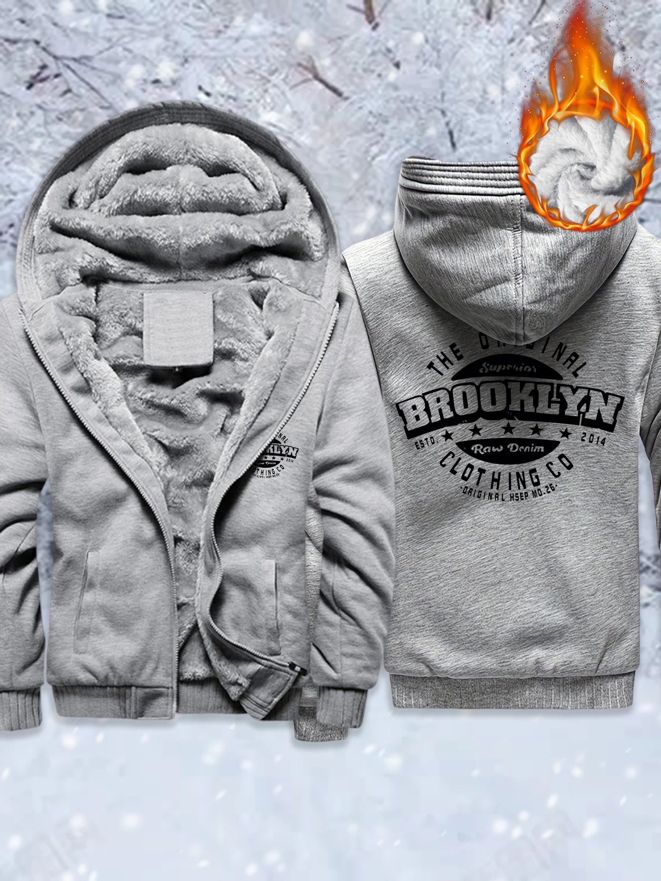 The Original Brooklyn Clothing Co Print Man Fleece Zip-Up Jackets Soft Comfy Tops Winter Thicken Loose Outwear Warm Basics Veste
The Original Brooklyn Clothing Co Print Man Fleece Zip-Up Jackets Soft Comfy Tops Winter Thicken Loose Outwear Warm Basics Veste