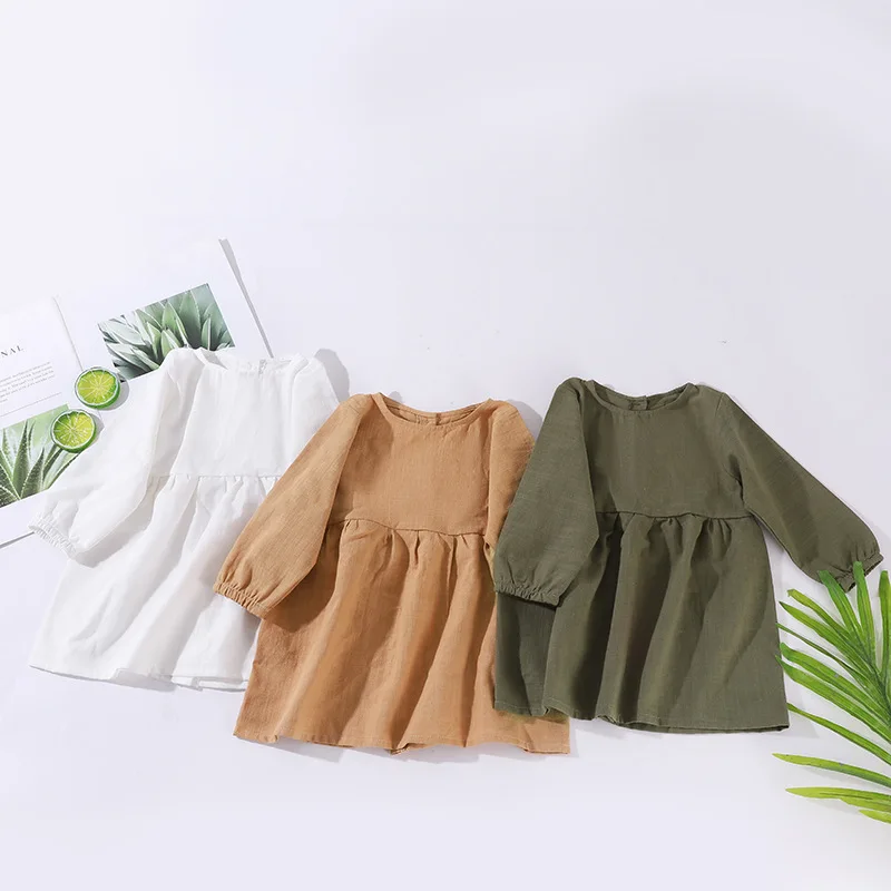 2024 Autumn New Girls Long Sleeve Casual Dress Solid Infant Princess Dress Children Cotton Linen Clothes Baby Girl Dress
2024 Autumn New Girls Long Sleeve Casual Dress Solid Infant Princess Dress Children Cotton Linen Clothes Baby Girl Dress