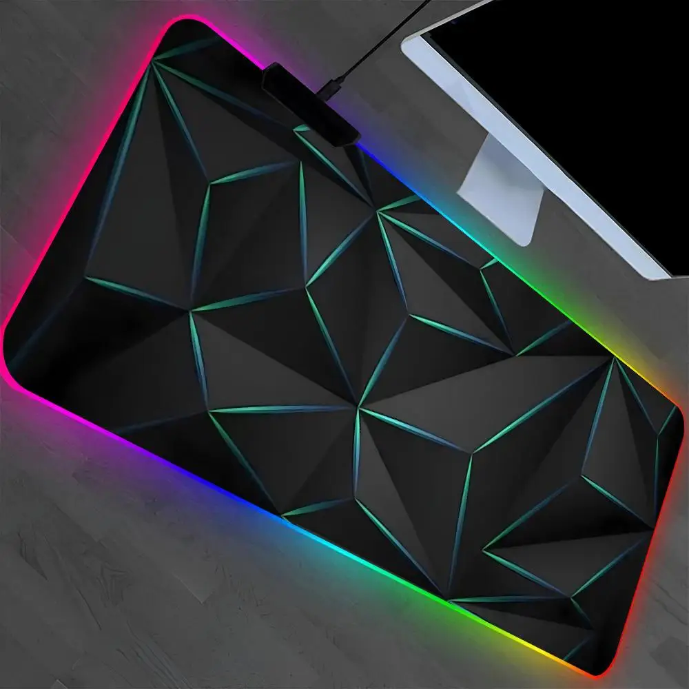 Three-dimensional Pattern Mouse Pad Laptop Mat Gaming RGB Anime Mousepad Backlit Gamer Girl Cartoon Table Pads Deskpad