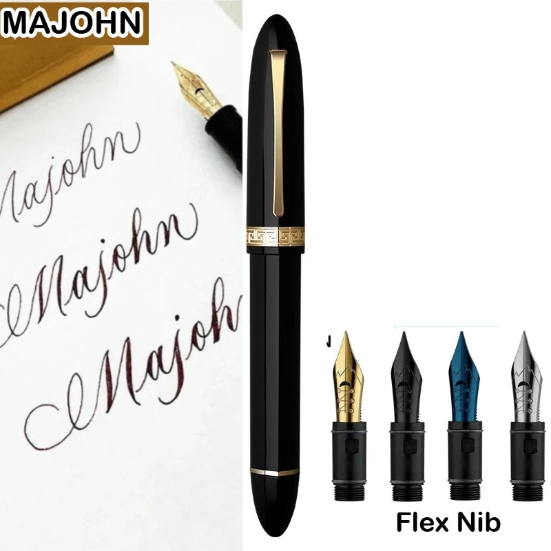 MAJOHN V60 Flex Nib Verison Creative Triangular Piston Resin Fountain Pen Schmidt Refill Silky Grip School Supplies Stationery
MAJOHN V60 Flex Nib Verison Creative Triangular Piston Resin Fountain Pen Schmidt Refill Silky Grip School Supplies Stationery