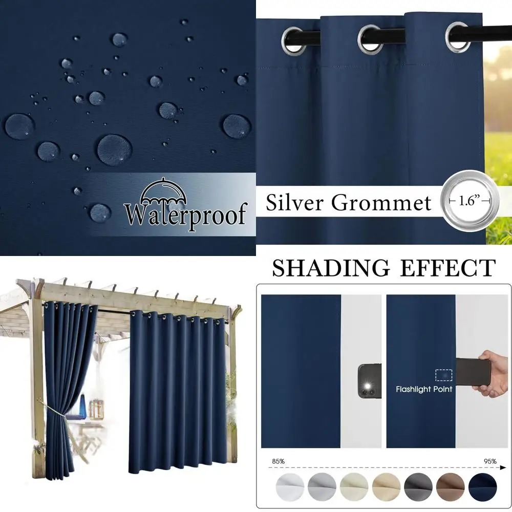 Темно-синие водонепроницаемые уличные шторы с защитой от УФ-излучения, 105x96 дюймов, для патио, балкона, террасы
Темно-синие водонепроницаемые уличные шторы с защитой от УФ-излучения, 105x96 дюймов, для патио, балкона, террасы
