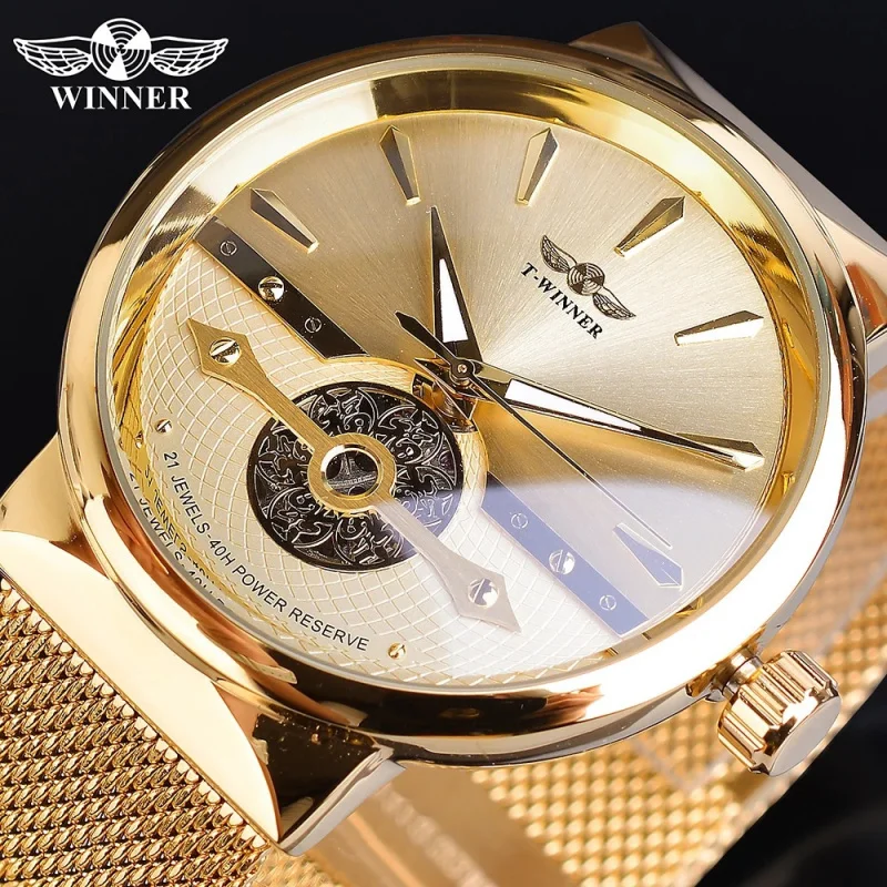Official brand of free shippingGold Mesh Belt Automatic Men's Mechanical Watch Casual Fashion Waterproof Watch
Official brand of free shippingGold Mesh Belt Automatic Men's Mechanical Watch Casual Fashion Waterproof Watch