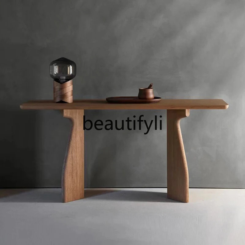 Nordic simple solid wood entrance table in the ancient style, table white oak strip case, table
Nordic simple solid wood entrance table in the ancient style, table white oak strip case, table
