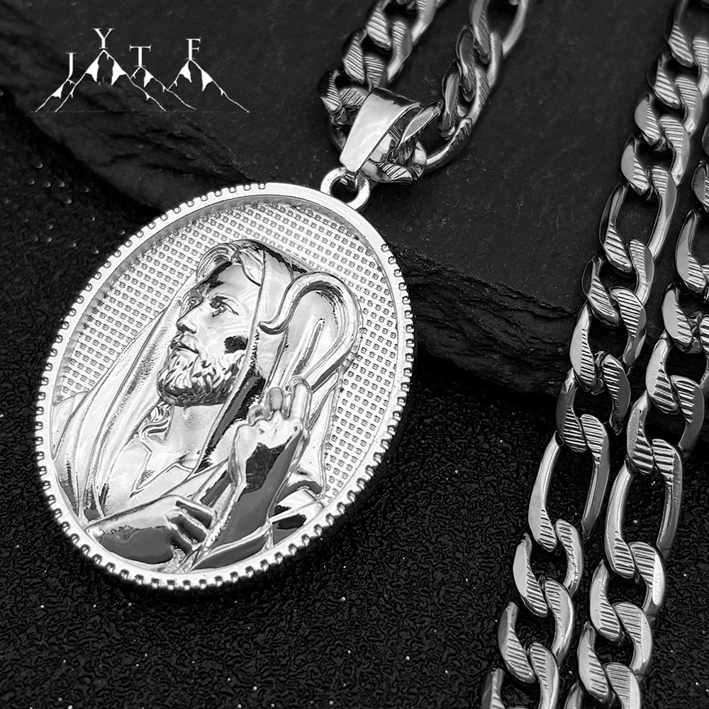 Vintage St.Christopher Medal Pendant Necklace Women Men Silver Color Fashion Gift Hip Hop Chain Protector Jewelry Accessories
Vintage St.Christopher Medal Pendant Necklace Women Men Silver Color Fashion Gift Hip Hop Chain Protector Jewelry Accessories