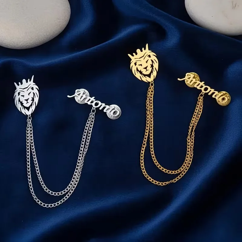 New Fashion Brooch Name+Pattern Custom Tassel Chain Collar Needle Suit Shirt Fashion Clothing Men's And Women's Brooch
New Fashion Brooch Name+Pattern Custom Tassel Chain Collar Needle Suit Shirt Fashion Clothing Men's And Women's Brooch