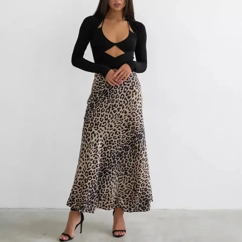 Leopard Print Long Skirt Women Elastic High Waist Sexy Satin A-Line Skirts Vintage Brown Maxi Party Womens Ankle-Length Skirt
Leopard Print Long Skirt Women Elastic High Waist Sexy Satin A-Line Skirts Vintage Brown Maxi Party Womens Ankle-Length Skirt
