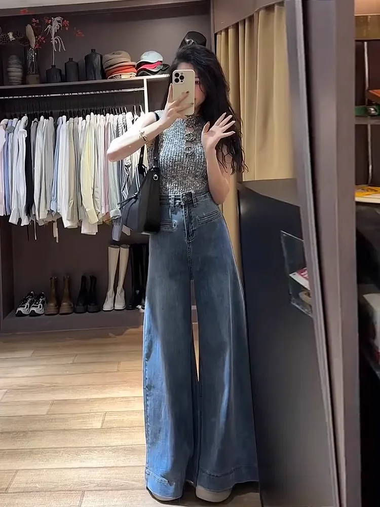 Trendy Lazy Wide Leg Jeans Women Loose Slimming Small Size High Street Drapey Straight Tube Floor-Length Pants
Trendy Lazy Wide Leg Jeans Women Loose Slimming Small Size High Street Drapey Straight Tube Floor-Length Pants