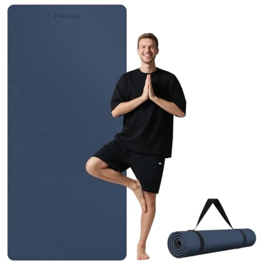 Extra Long Wide Yoga Mat 76x33x2/5 Inch - Non Slip Thick Exercise Mat in Black for Home Gym Yoga Pilates Workouts
Extra Long Wide Yoga Mat 76x33x2/5 Inch - Non Slip Thick Exercise Mat in Black for Home Gym Yoga Pilates Workouts