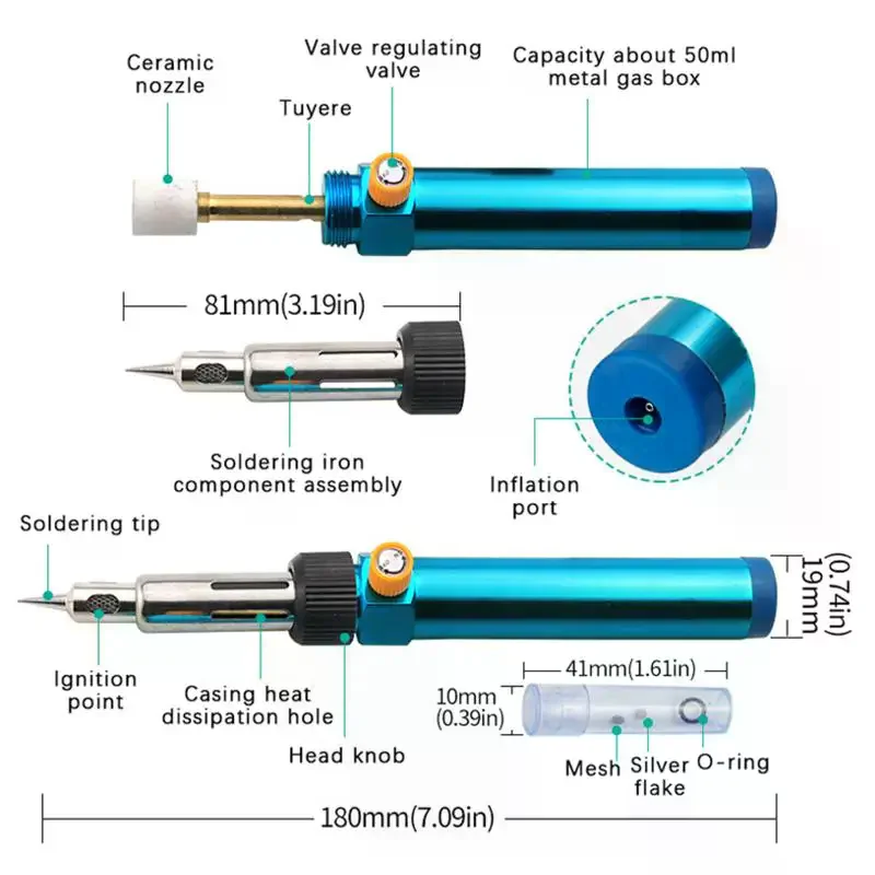Handy Gas Soldering Pen Soldering Iron For Precise Welding And Heat Shrink For DIY Repairing With Changeable Tips 210~450°C
Handy Gas Soldering Pen Soldering Iron For Precise Welding And Heat Shrink For DIY Repairing With Changeable Tips 210~450°C