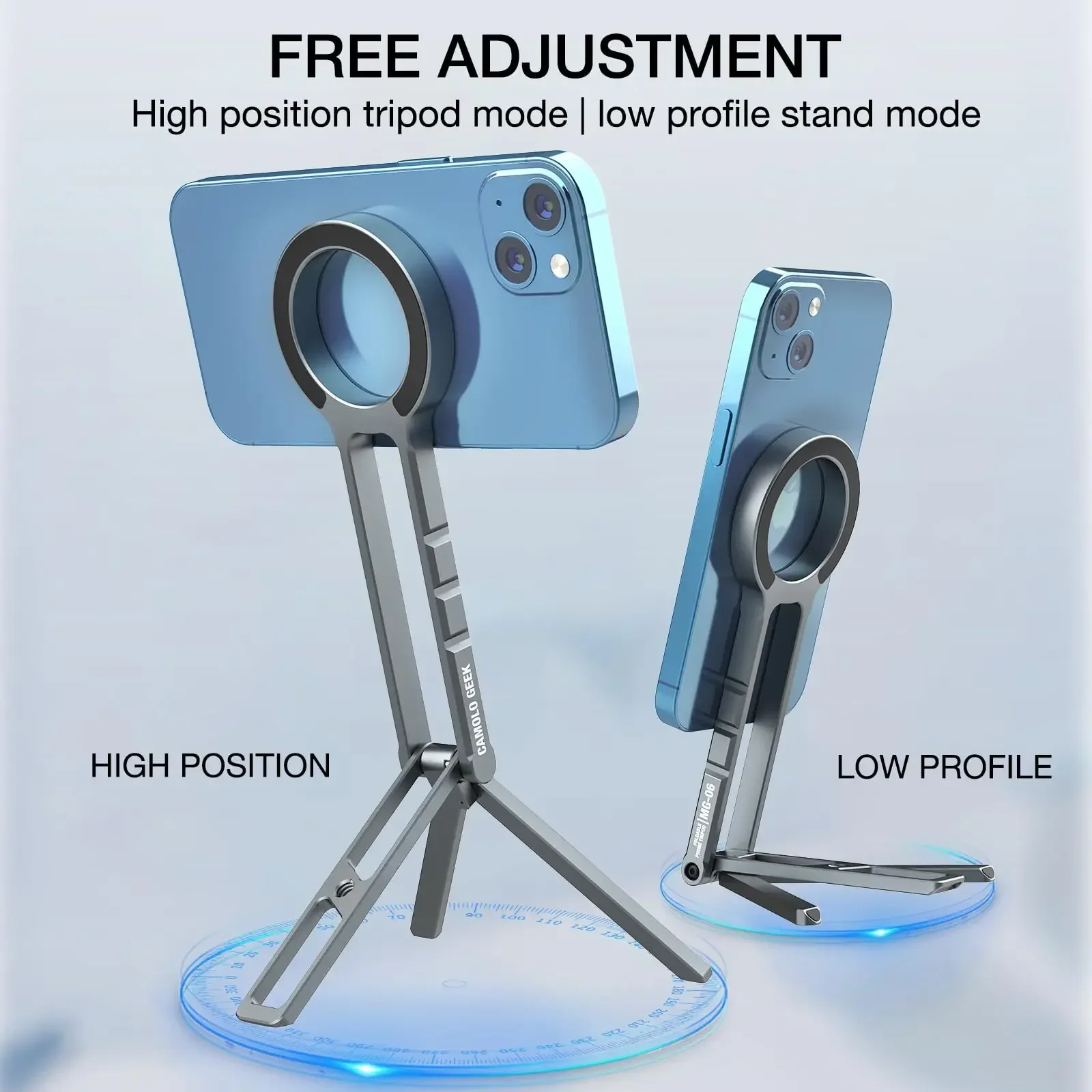 Aesthetic Desk Light Tripod- Mg-06 Magsafe Base + Led Clip, 20-80 Tilt for Product Photography - Minimalist Aluminum Build
Aesthetic Desk Light Tripod- Mg-06 Magsafe Base + Led Clip, 20-80 Tilt for Product Photography - Minimalist Aluminum Build