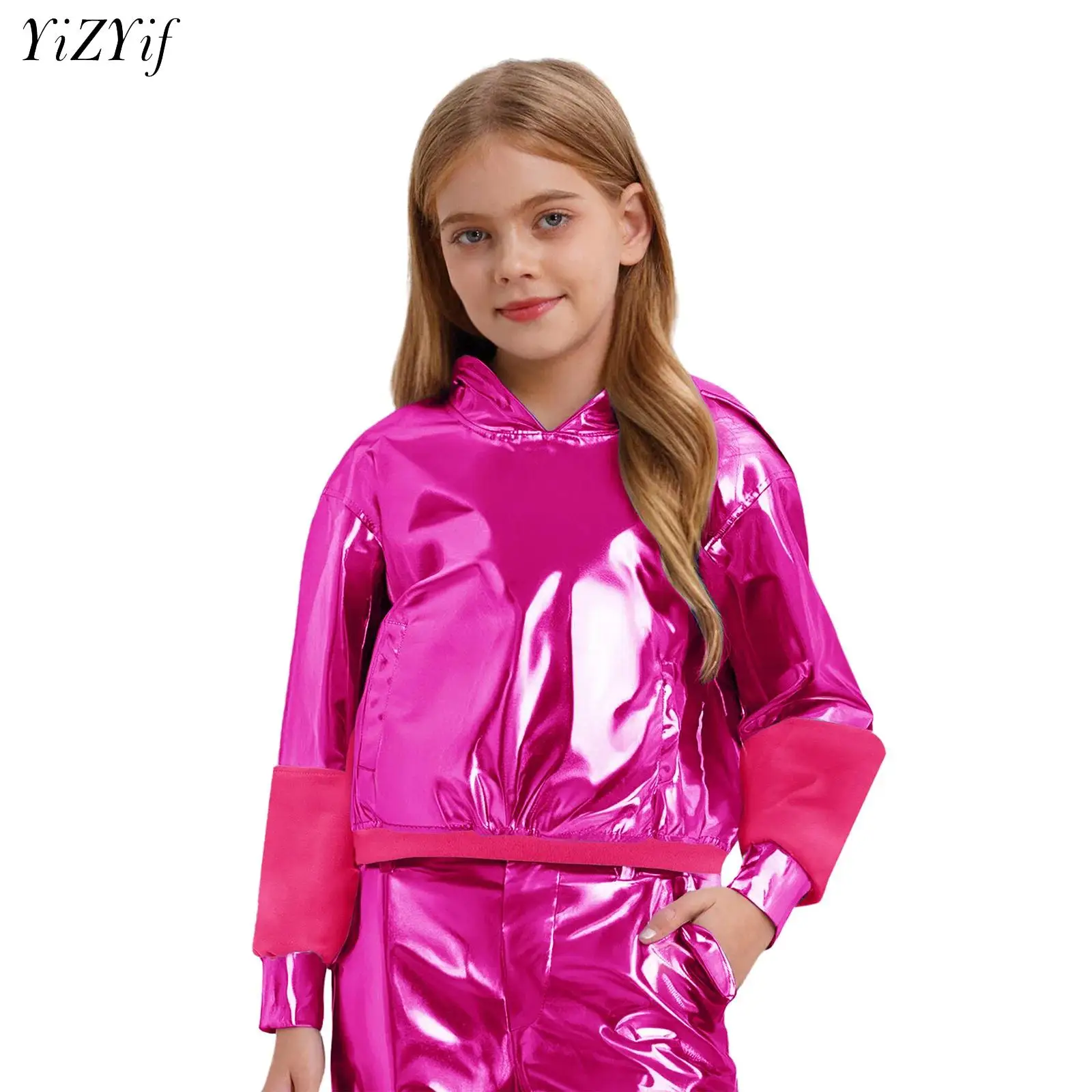 Girls Boys Metallic Shiny Hip Hop Jazz Dance Hoodies Top Long Sleeve Hooded Pullover Sweatshirts Rave Party Dancing Streetwear
Girls Boys Metallic Shiny Hip Hop Jazz Dance Hoodies Top Long Sleeve Hooded Pullover Sweatshirts Rave Party Dancing Streetwear