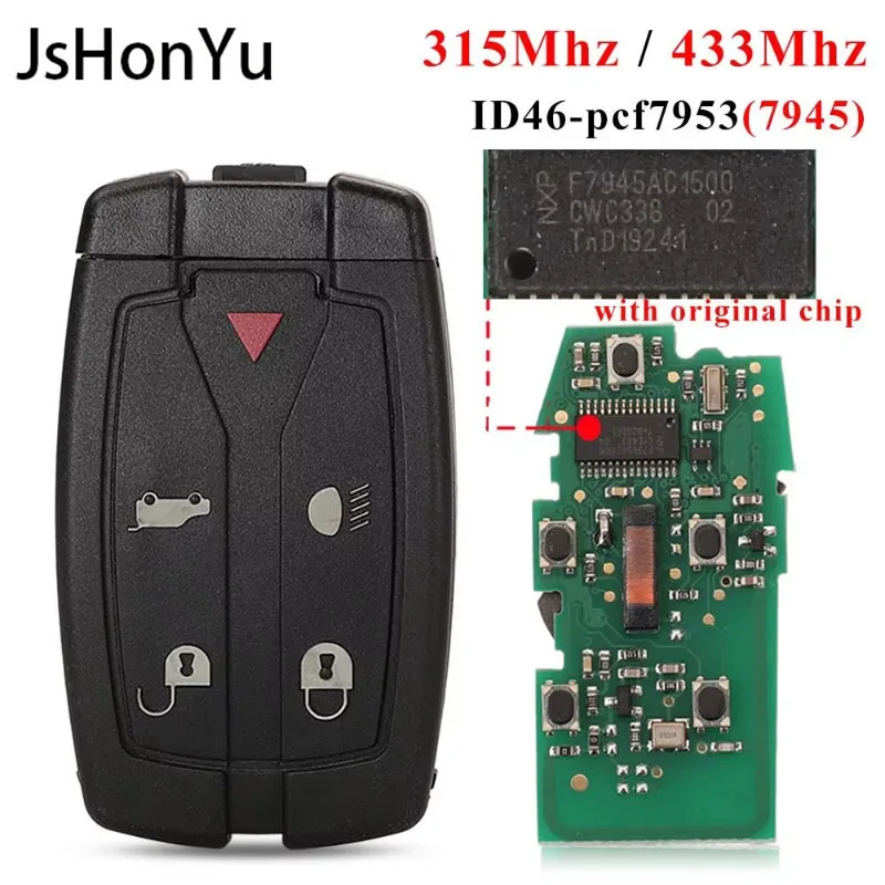 JsHonYu 315/433MHz PCF7945A WJZ Smart Remote Key for Land Rover Freelander 2 5 Button With Uncut Small Blade Keyless Fob
JsHonYu 315/433MHz PCF7945A WJZ Smart Remote Key for Land Rover Freelander 2 5 Button With Uncut Small Blade Keyless Fob