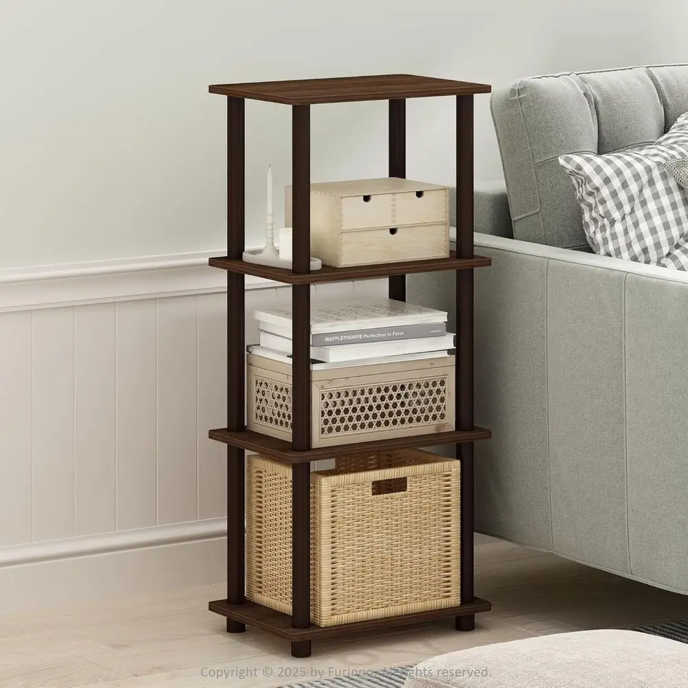 3-Tier Walnut End Table with Open Shelves, Easy Assembly for Living Room or Bedroom
3-Tier Walnut End Table with Open Shelves, Easy Assembly for Living Room or Bedroom