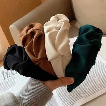 여성용 패션 헤어 후프 헤어 밴드, 꽃 단색 머리띠, 디자이너 와이드 헤어밴드, 헤어 액세서리, 헤드웨어
