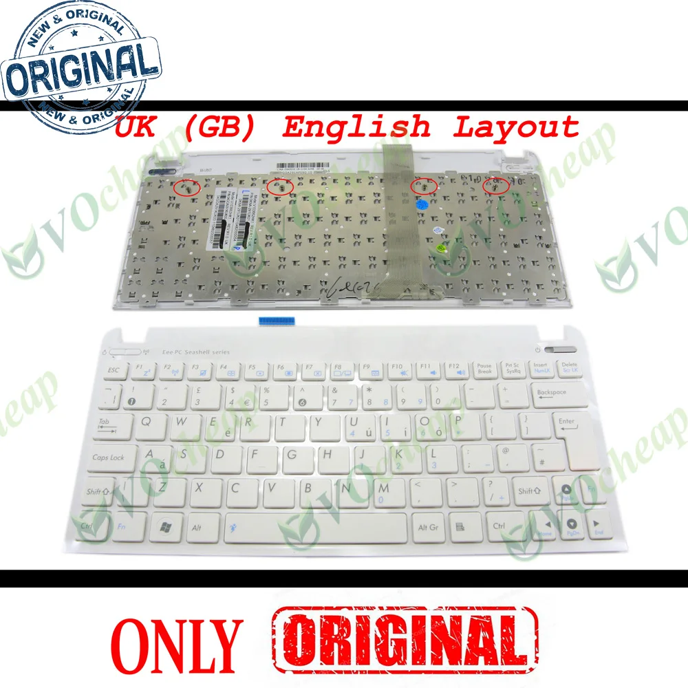 New Notebook Laptop Keyboard for ASUS EeePC SeaShell 1015 1011PX 1015P 1015PE 1015PN 1015PED white UK GB English -V103662HK1
New Notebook Laptop Keyboard for ASUS EeePC SeaShell 1015 1011PX 1015P 1015PE 1015PN 1015PED white UK GB English -V103662HK1