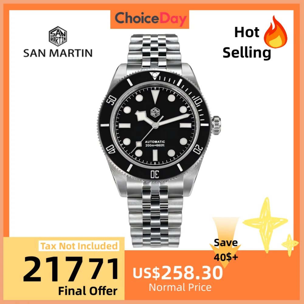 San Martin 40mm Enamel Dial NH35 Automatic Watch Men Brown Bezel Luxury Snowflake BGW-X1 Sapphire Dive SN0128
San Martin 40mm Enamel Dial NH35 Automatic Watch Men Brown Bezel Luxury Snowflake BGW-X1 Sapphire Dive SN0128