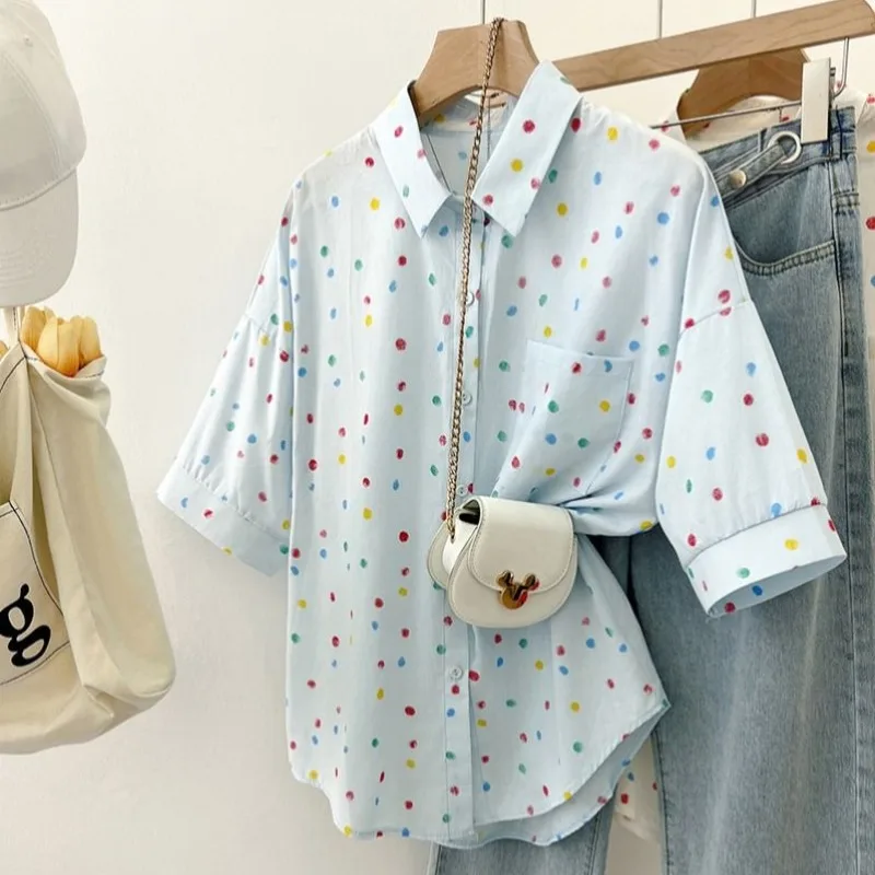 Summer Japanese Style Color Polo-Neck Cardigan Button Blouses Women Loose Sweet Preppy Style Patchwork Pocket Short Sleeve Shirt
Summer Japanese Style Color Polo-Neck Cardigan Button Blouses Women Loose Sweet Preppy Style Patchwork Pocket Short Sleeve Shirt