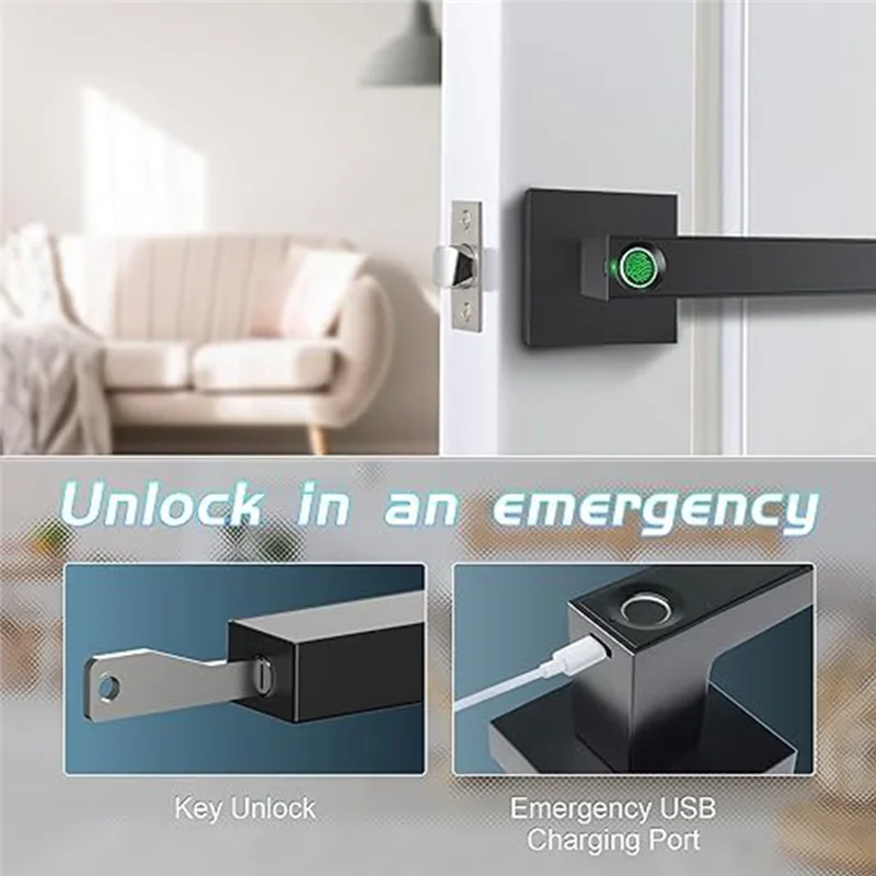SCLS 1Set Fingerprint Door Lock Biometric Door Lock Smart Door Handle Door Lock Bedroom Door Lock Black 
SCLS 1Set Fingerprint Door Lock Biometric Door Lock Smart Door Handle Door Lock Bedroom Door Lock Black