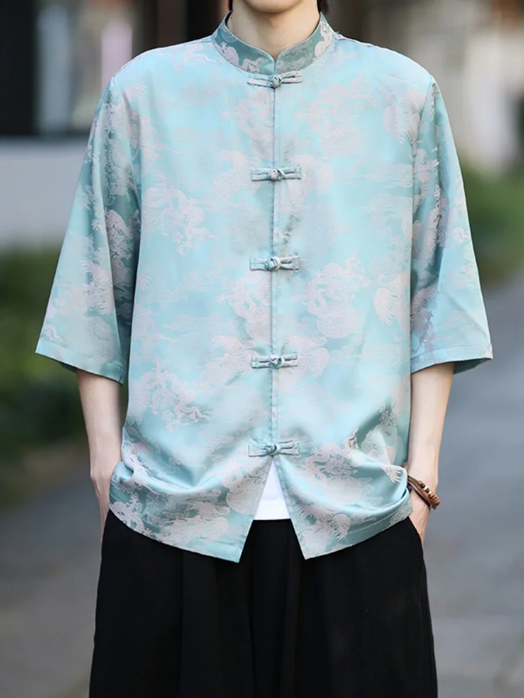 Silk antung Embroidered Button Men's Summer Thin Ice Silk ort Sve irt New Chinese Tang Costume Modified Hanfu Tea Co...
Silk antung Embroidered Button Men's Summer Thin Ice Silk ort Sve irt New Chinese Tang Costume Modified Hanfu Tea Co...