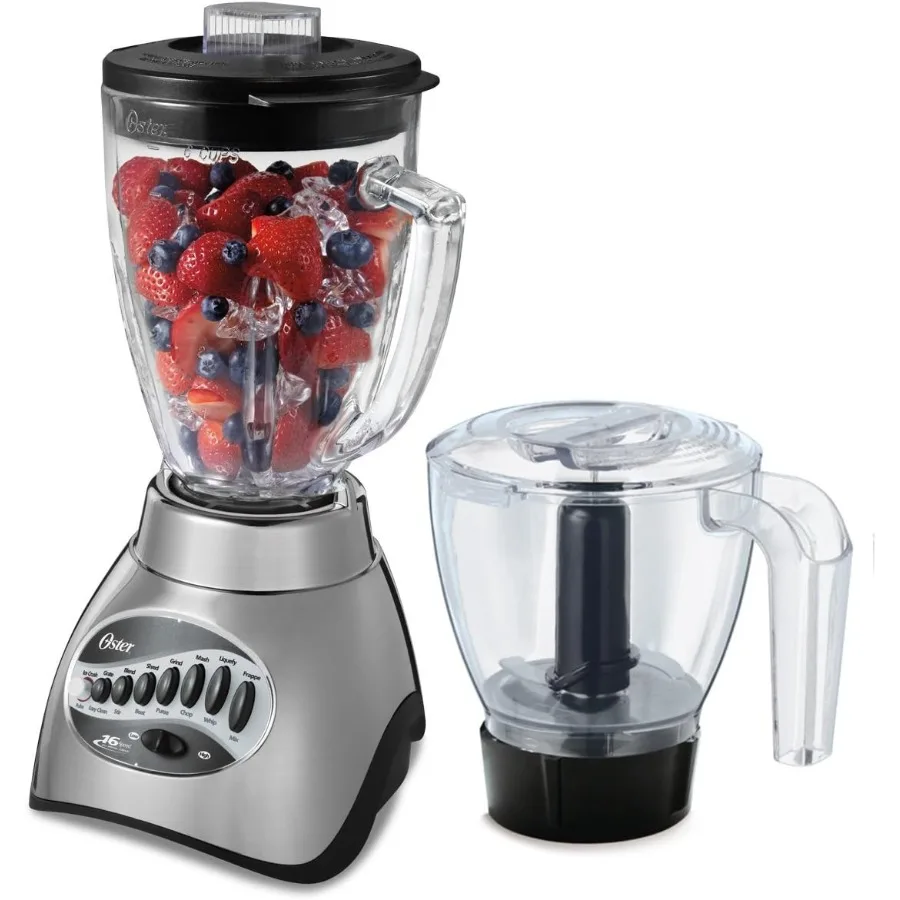Classic Series 16-Speed Countertop Kitchen Blender with Food Chopper 5-Cup Glass Jar in Brushed Nickel Ideal for Smoothies Soup
Classic Series 16-Speed Countertop Kitchen Blender with Food Chopper 5-Cup Glass Jar in Brushed Nickel Ideal for Smoothies Soup