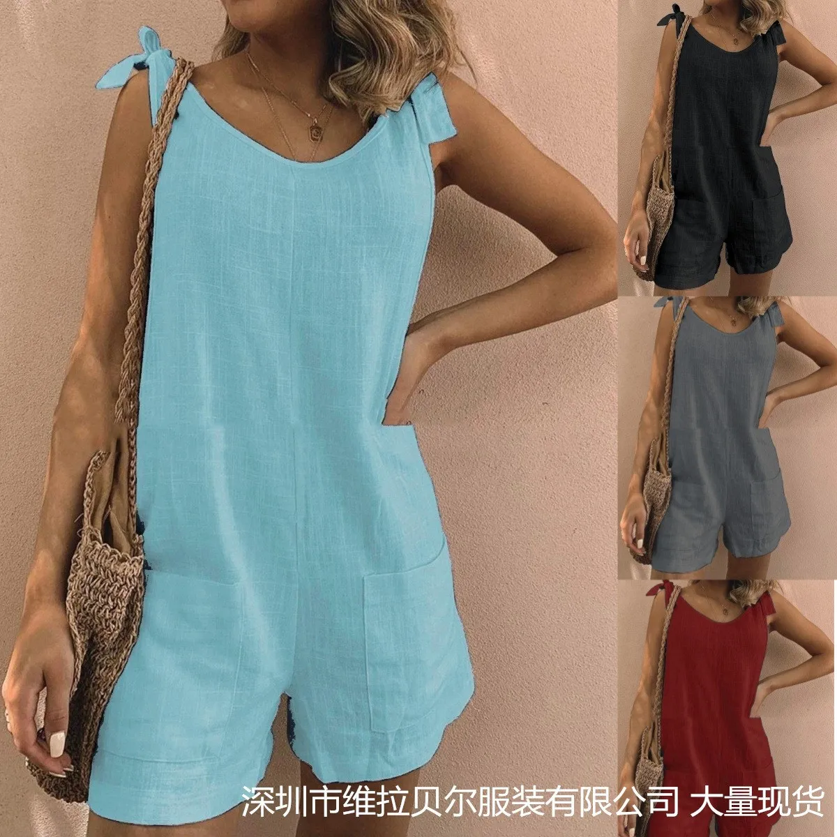 Summer Women's Clothing Sleeveless Wide Leg Jumpsuit With Pockets Linen Ramie Blend Cropped Romper For Woman Casual Comfort Fit
Summer Women's Clothing Sleeveless Wide Leg Jumpsuit With Pockets Linen Ramie Blend Cropped Romper For Woman Casual Comfort Fit