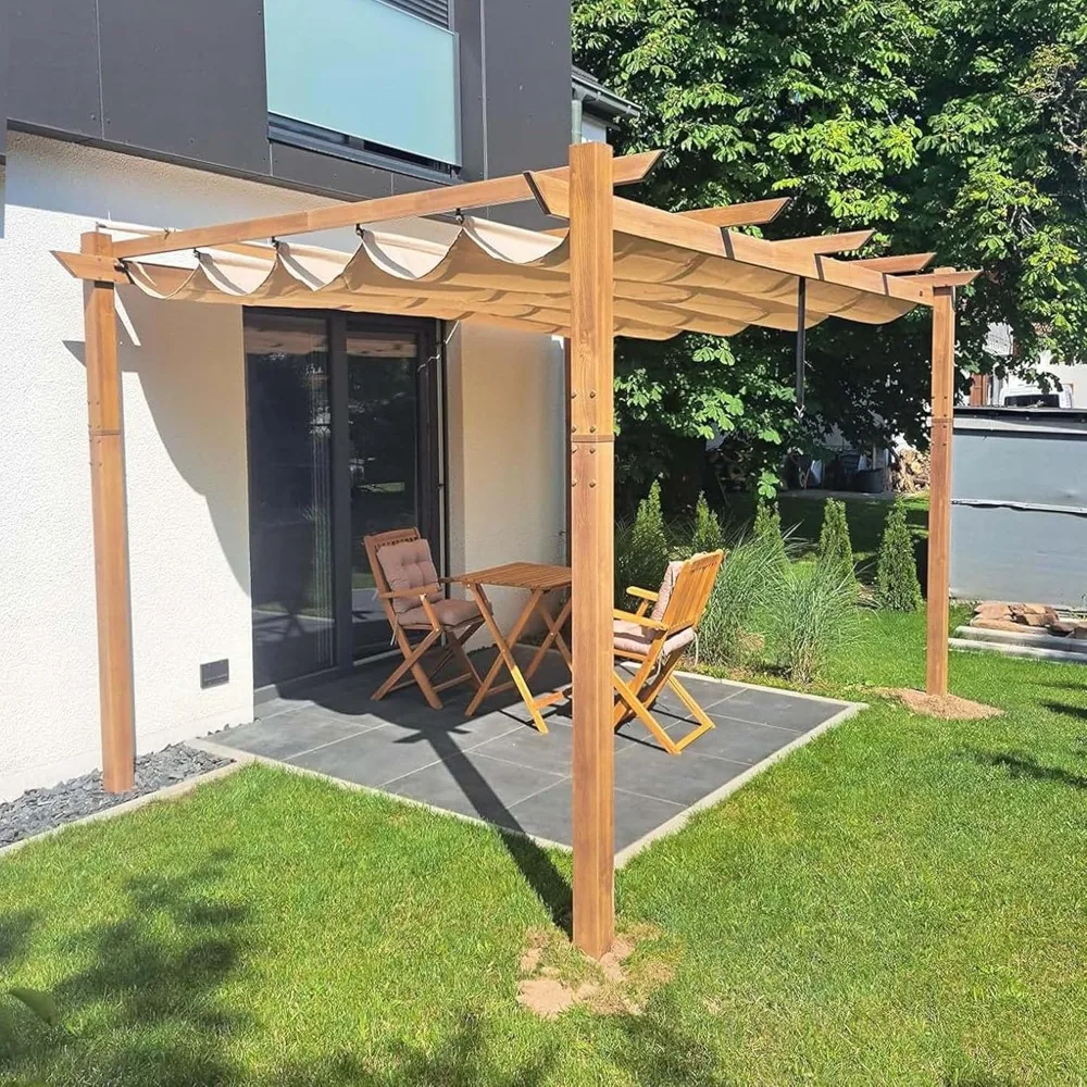 10' x 13' Outdoor Retractable Pergola with Sun Shade Canopy Patio Metal Shelter for Garden Porch Beach Pavilion
10' x 13' Outdoor Retractable Pergola with Sun Shade Canopy Patio Metal Shelter for Garden Porch Beach Pavilion
