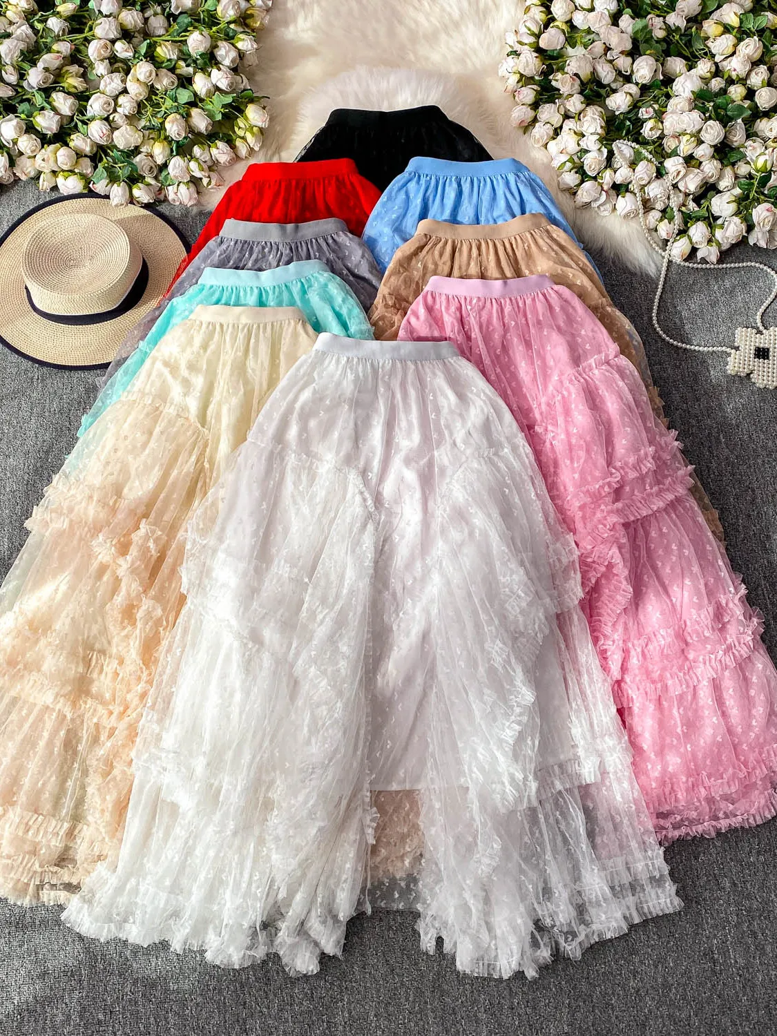 Женская юбка Ele Fairy Cake с высокой талией, утягивающая, в горошек, с кружевом, миди, корейский стиль, для офиса
Женская юбка Ele Fairy Cake с высокой талией, утягивающая, в горошек, с кружевом, миди, корейский стиль, для офиса