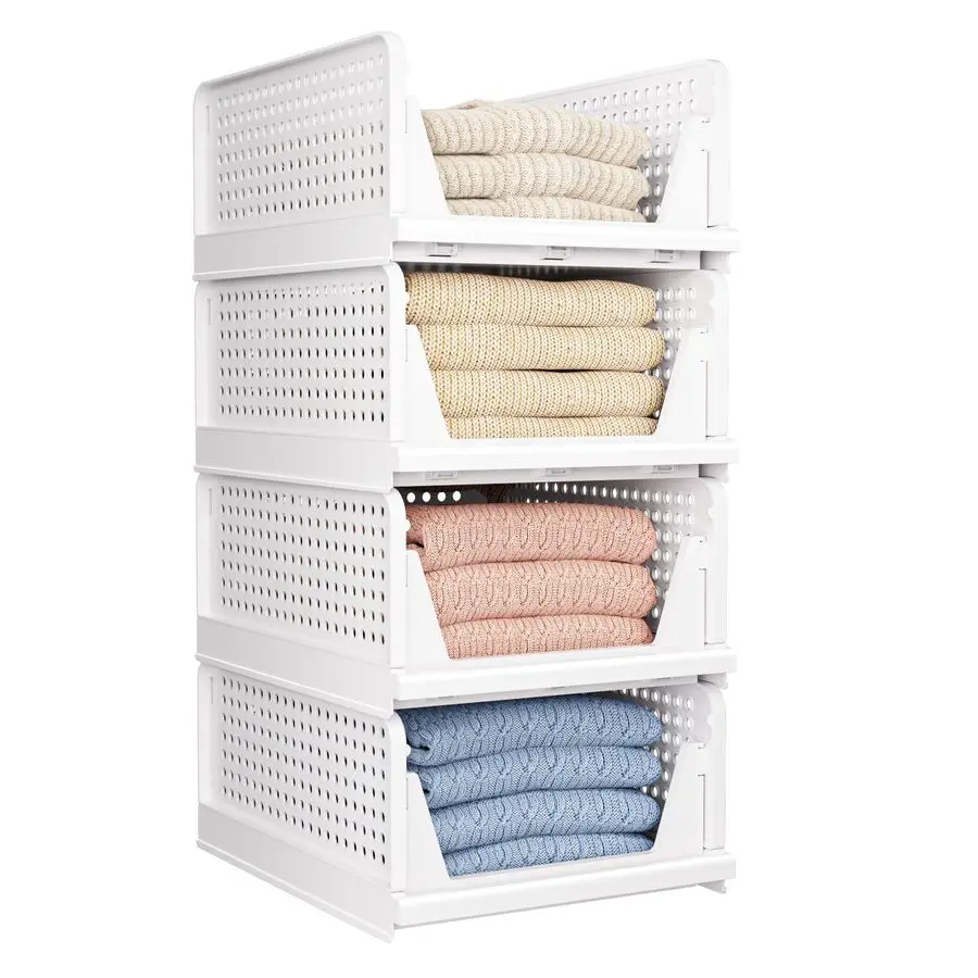 Pack Folding Closet Organizers Storage Box, Stackable Storage Bins, Plastic Drawer Basket Closet Storage for Wardrobe Cupboard K
Pack Folding Closet Organizers Storage Box, Stackable Storage Bins, Plastic Drawer Basket Closet Storage for Wardrobe Cupboard K