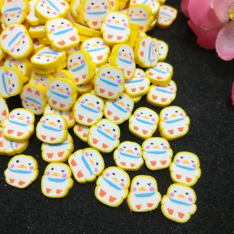 50g/Lot 10mm Colorful Duck Polymer Clays For Mobile Phone Cover DIY Crafts Plastic Klei Mud Particles Slime Filler