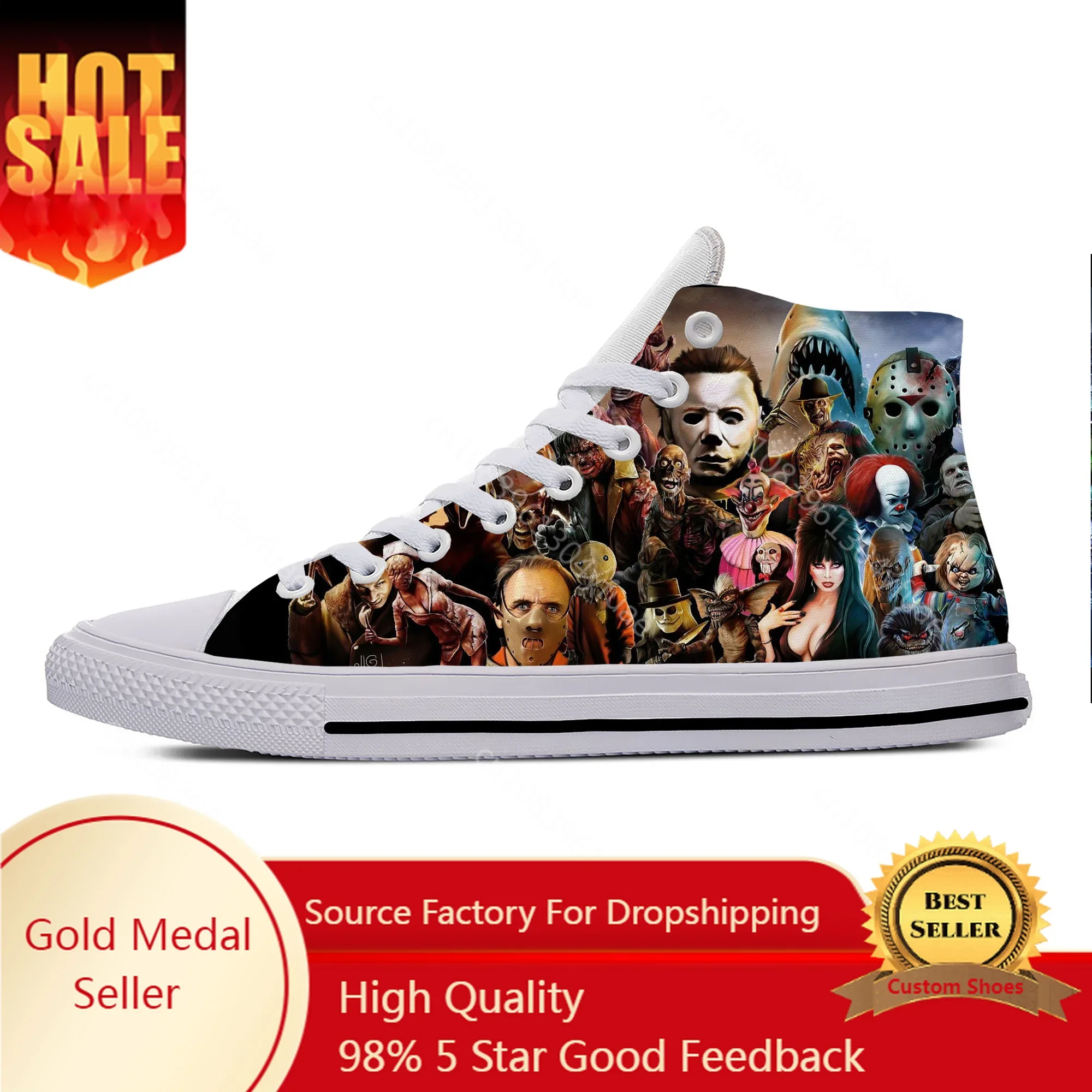 Myer Horror Pinhead Chucky Jaws Ghostface Michael Casual Cloth Shoes High Top Lightweight Breathable 3D Print Men Women Sneakers 
Myer Horror Pinhead Chucky Jaws Ghostface Michael Casual Cloth Shoes High Top Lightweight Breathable 3D Print Men Women Sneakers