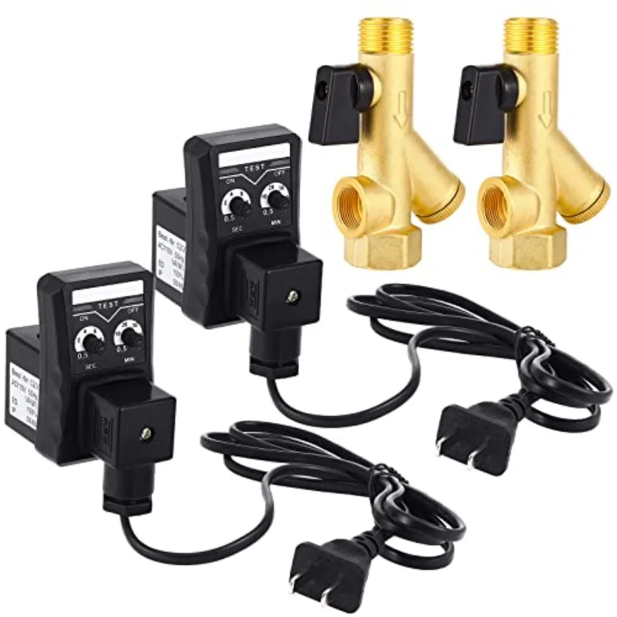 Bonuci 2 Sets Air Compressor Electronic Drain Valve and Tank Drain Automatic Valve Assembly Kit with Braided Steel Hose 1/4 Inc
Bonuci 2 Sets Air Compressor Electronic Drain Valve and Tank Drain Automatic Valve Assembly Kit with Braided Steel Hose 1/4 Inc