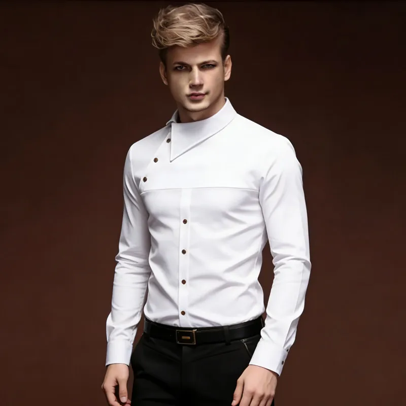 Spring 2026 Men's Personali Slanted Button Henry Collar Irregular High-End irt Casual Sle Stand Fit Breathable Polye...
Spring 2026 Men's Personali Slanted Button Henry Collar Irregular High-End irt Casual Sle Stand Fit Breathable Polye...