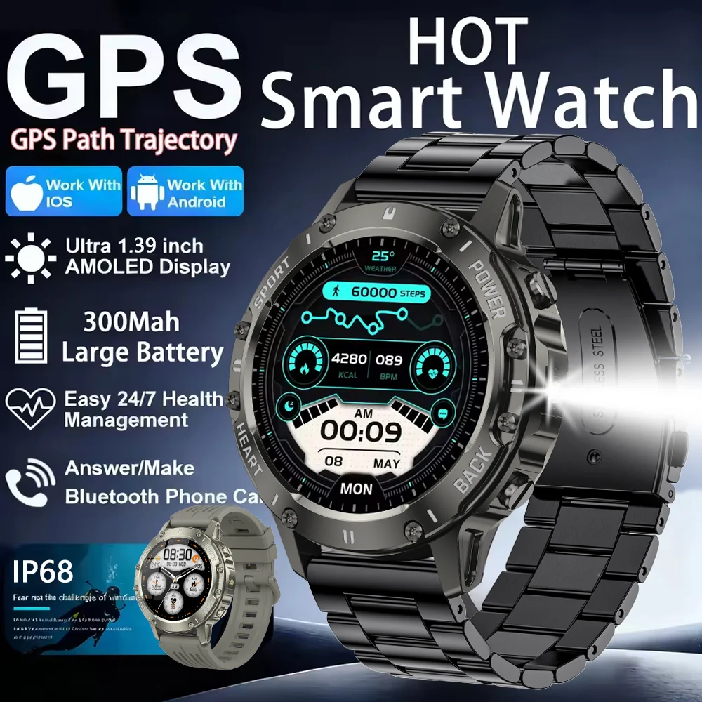 2026 New Sports Smart Watch LED Lighting IP68 Heart Rate Blood Oxygen Bluetooth call 100+ Sports Modes GPS Trajectory Smartwatch
2026 New Sports Smart Watch LED Lighting IP68 Heart Rate Blood Oxygen Bluetooth call 100+ Sports Modes GPS Trajectory Smartwatch