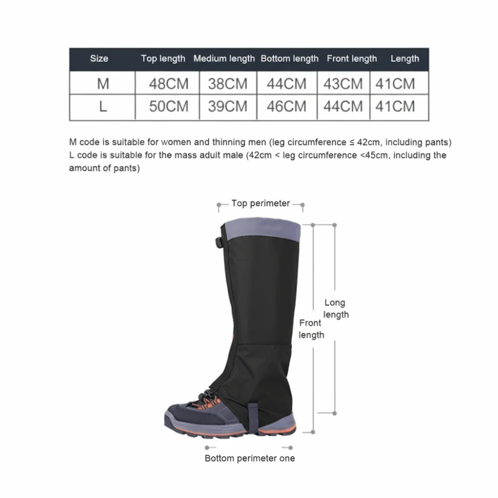 1 Pair Durable 420D Nylon Fabric Hiking Leg Gaiters Lightweight Rip-Stop Waterproof Gaiters Breathable Gaiters Walking
1 Pair Durable 420D Nylon Fabric Hiking Leg Gaiters Lightweight Rip-Stop Waterproof Gaiters Breathable Gaiters Walking