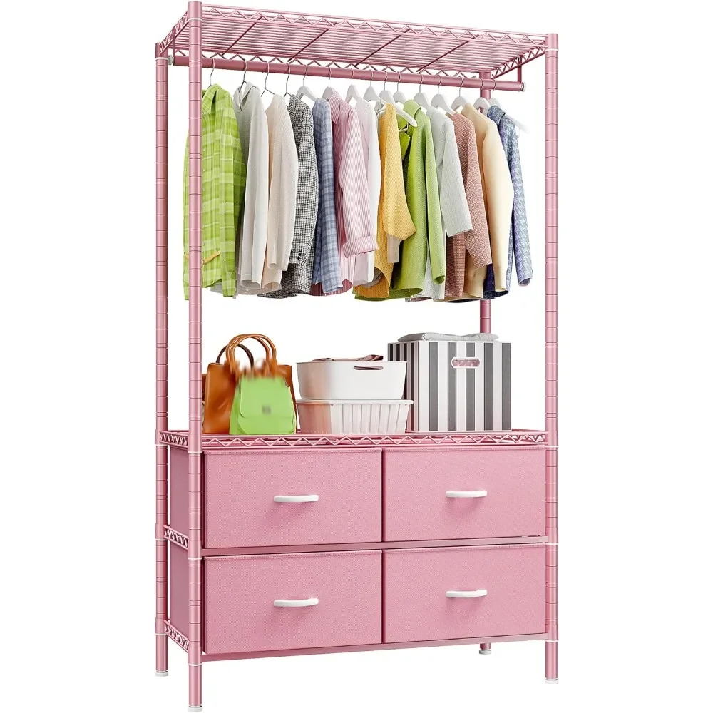Heavy Duty Clothing Rack with Shelves and 4 Drawers,Clothes Rack for Hanging Clothes,Portable,Metal, Sturdy
Heavy Duty Clothing Rack with Shelves and 4 Drawers,Clothes Rack for Hanging Clothes,Portable,Metal, Sturdy