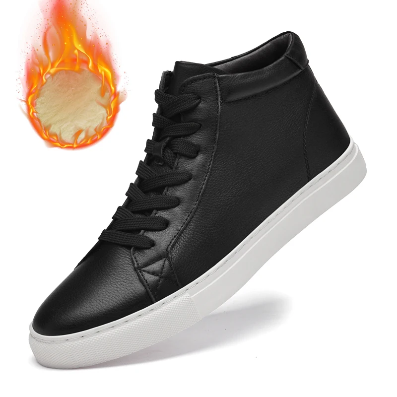 Leather High Top Men's Winter Boots Warm Fce Lined Casual Sneakers Soft Bot ort Boots round Toe Flat Heel oes
Leather High Top Men's Winter Boots Warm Fce Lined Casual Sneakers Soft Bot ort Boots round Toe Flat Heel oes