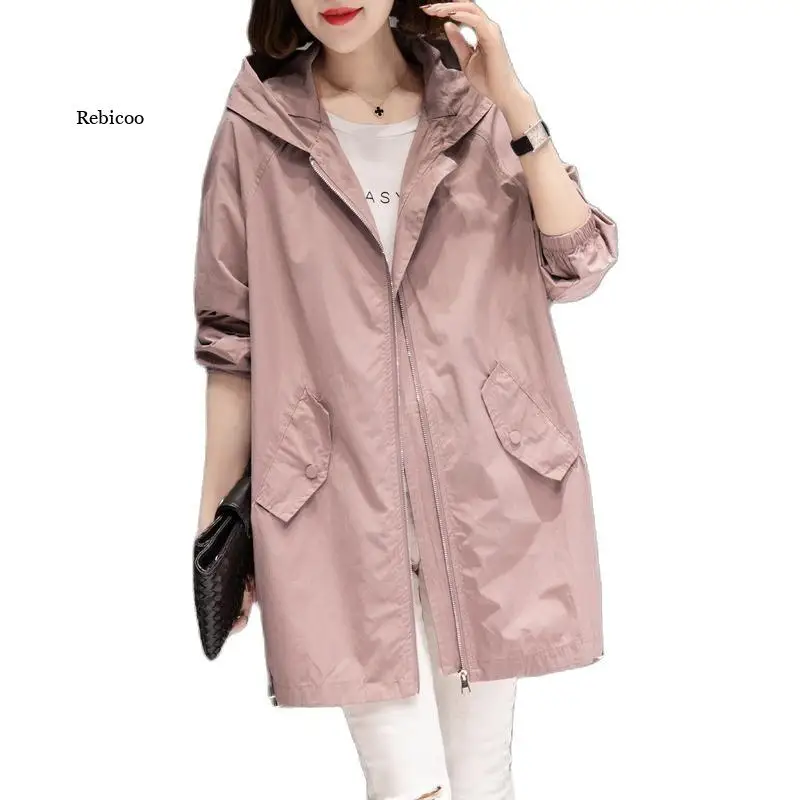 Spring Autumn Hooded Windbreaker Coats Women's Mid-Length Trench Coat 2022 New thin Loose Female Lined Casual Coat Outerwear
Spring Autumn Hooded Windbreaker Coats Women's Mid-Length Trench Coat 2022 New thin Loose Female Lined Casual Coat Outerwear