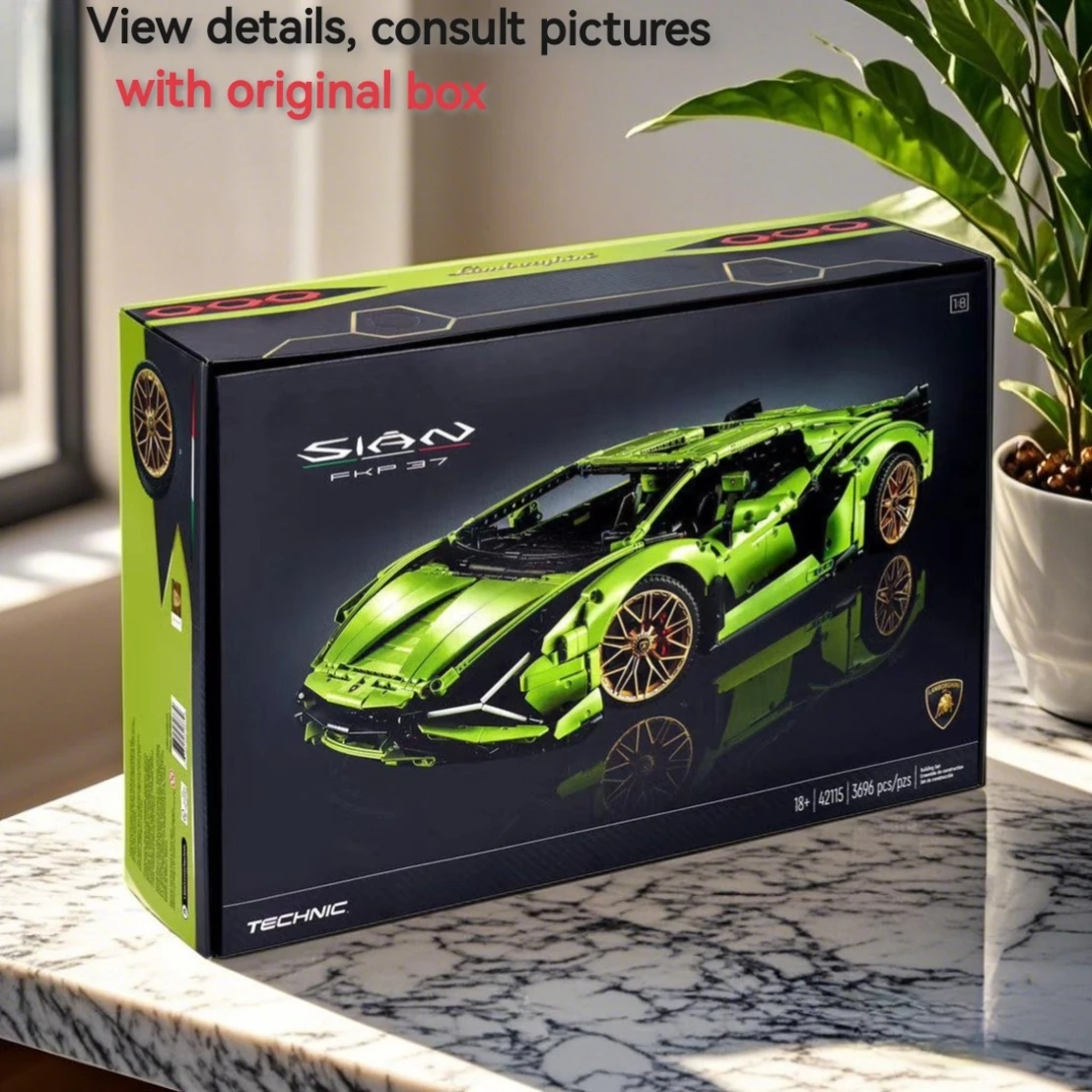 With Original Box 3696PCS Lamborghinised Sian Sport Car Building Blocks 42115 Assemble Vehicle Bricks Christmas And Birthday Gif
With Original Box 3696PCS Lamborghinised Sian Sport Car Building Blocks 42115 Assemble Vehicle Bricks Christmas And Birthday Gif