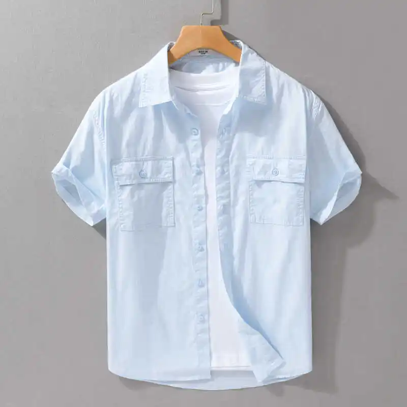 Summer 2025 Japanese Work Short-sleeved Shirt Men's Loose Thin American Casual Double Pockets
Summer 2025 Japanese Work Short-sleeved Shirt Men's Loose Thin American Casual Double Pockets