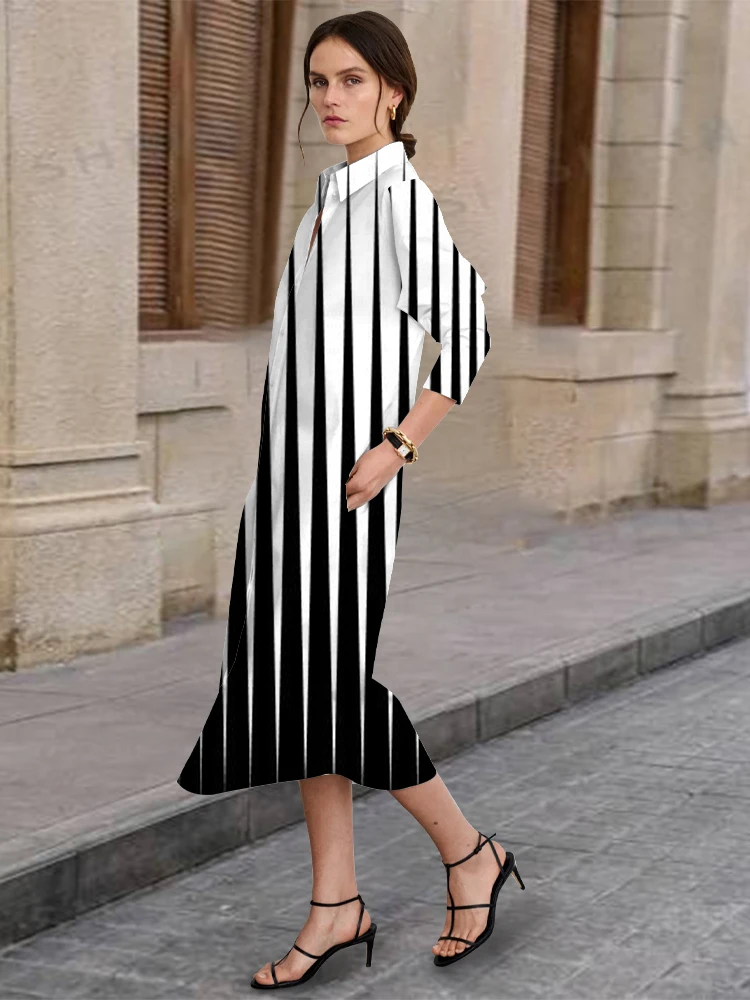 2024 Loose Fashion Street Women's Dressurban Elegant Casual Long-Sleeved Lapel Dress Outdoor Daily Shirt Dress Women's Clothes
2024 Loose Fashion Street Women's Dressurban Elegant Casual Long-Sleeved Lapel Dress Outdoor Daily Shirt Dress Women's Clothes