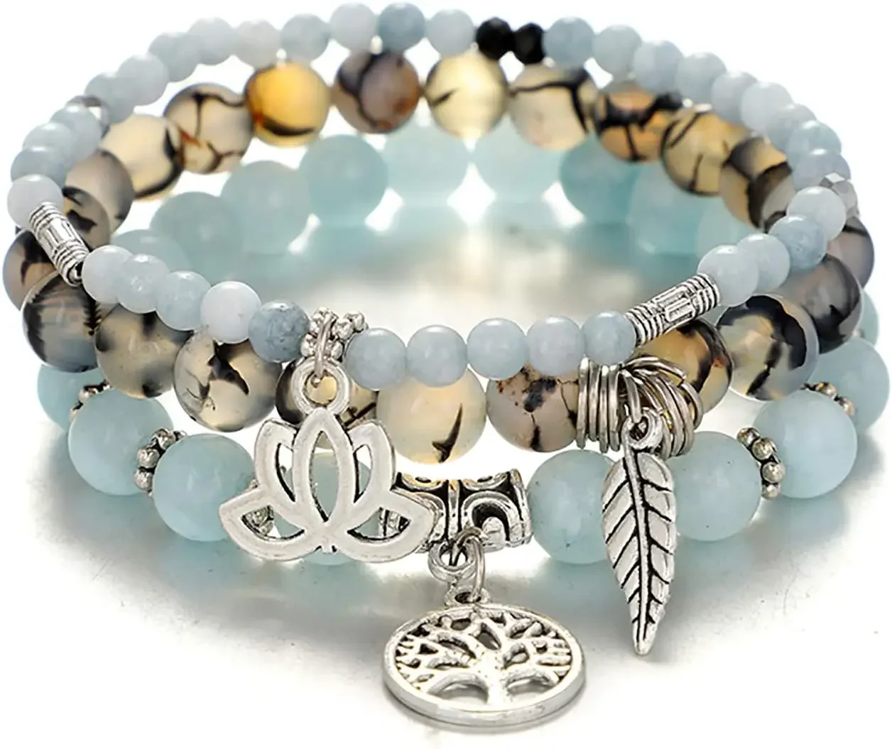 Vintage Blue Layer Irregular Beaded Bracelets Silver Round Tree Lotus Leaf Tassel Bracelet for Women Summer Party Jewelry Gift
Vintage Blue Layer Irregular Beaded Bracelets Silver Round Tree Lotus Leaf Tassel Bracelet for Women Summer Party Jewelry Gift