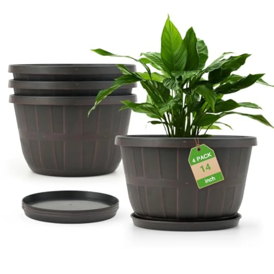 14 Inch Plastic-Flower-Pot-for-Indoor-Plants 4 Pack Large Outdoor Planter Pot with Drainage Holes Saucers Resin Decorative Gard
14 Inch Plastic-Flower-Pot-for-Indoor-Plants 4 Pack Large Outdoor Planter Pot with Drainage Holes Saucers Resin Decorative Gard
