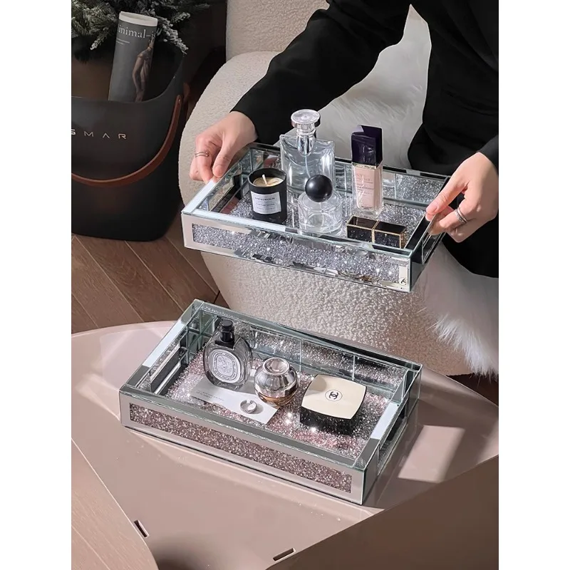 Cosmetic Storage Box Desktop Skin Care Product Dressing Table Perfume Tray Entrance Key Storage Rack Diamond-encrusted
Cosmetic Storage Box Desktop Skin Care Product Dressing Table Perfume Tray Entrance Key Storage Rack Diamond-encrusted