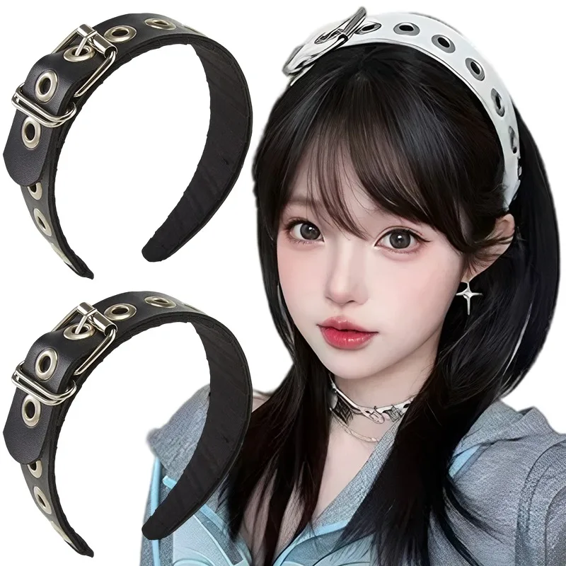 Gothic Punk Leather Headband Metal Buckle Ring Hair Hoop Women Subculture Hair Accessory Adjustable Streetwear Cosplay Festival
Gothic Punk Leather Headband Metal Buckle Ring Hair Hoop Women Subculture Hair Accessory Adjustable Streetwear Cosplay Festival