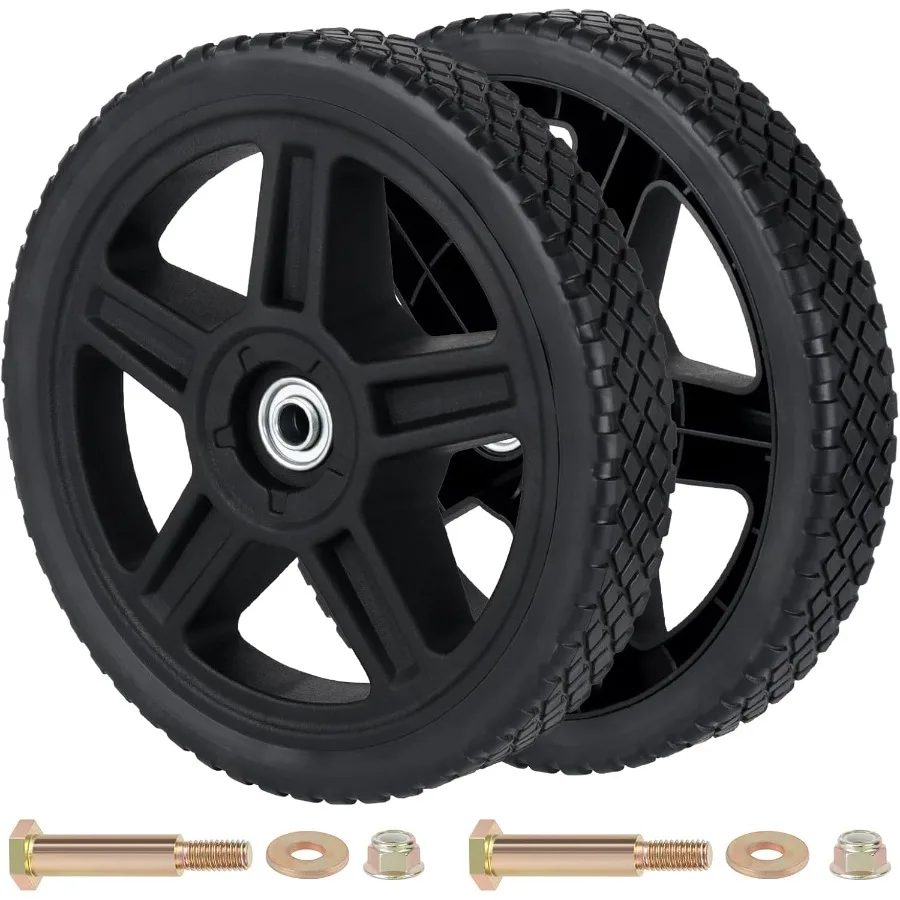 10 Inch Lawn Mower Wheels 2 Pack 10 Push Mower Wheels with Bolts and Lock Nuts Kit Fit for Most Standard push Lawn Mowers Gener
10 Inch Lawn Mower Wheels 2 Pack 10 Push Mower Wheels with Bolts and Lock Nuts Kit Fit for Most Standard push Lawn Mowers Gener