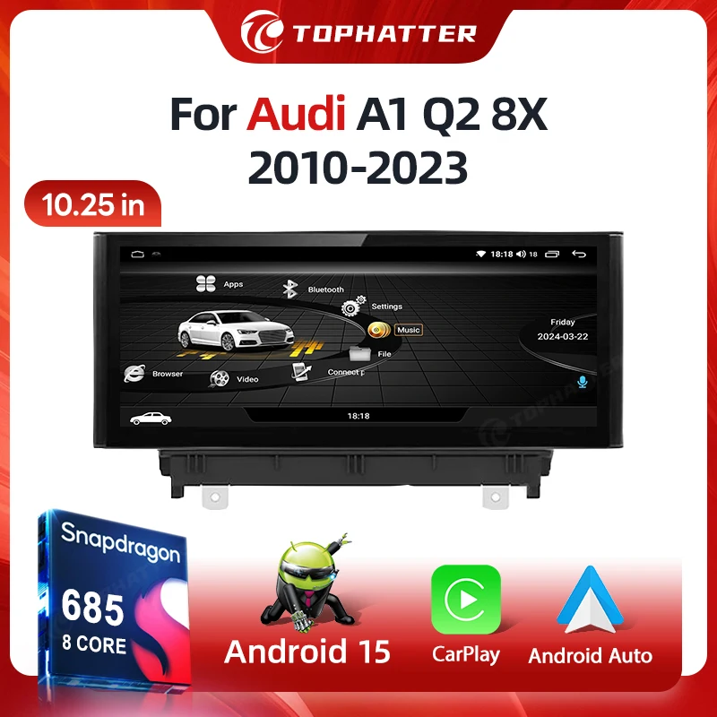 Qualcomm Snapdragon 685 2.4GHz Wireless CarPlay Auto For 2013-2018 Year AUDI Q2 A1 Car Multiledia Players Video Android audio
Qualcomm Snapdragon 685 2.4GHz Wireless CarPlay Auto For 2013-2018 Year AUDI Q2 A1 Car Multiledia Players Video Android audio