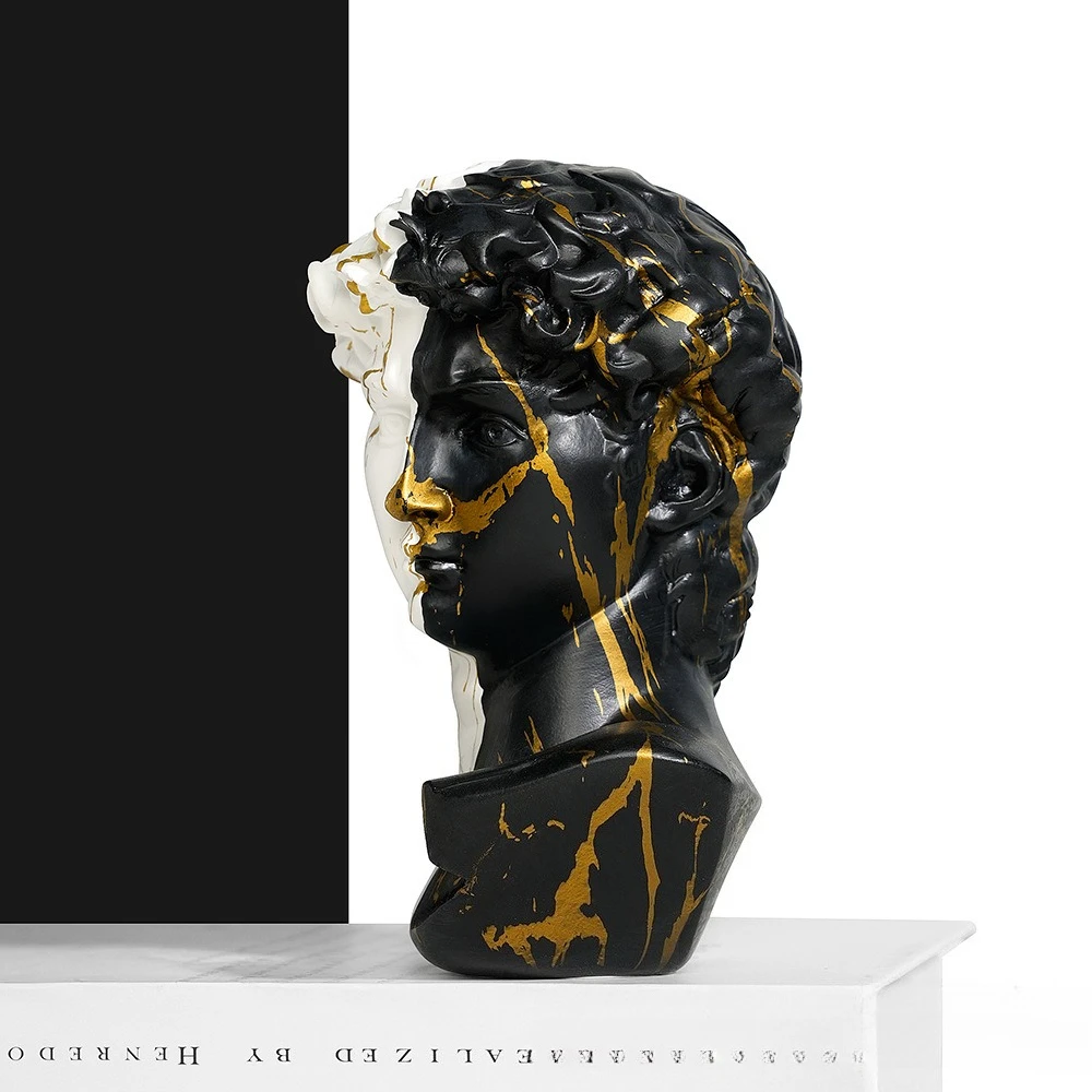 Nordic Black and White David Portrait Resin Sculpture Sample Room Decoration Living Room Art Figure Home Decoration
Nordic Black and White David Portrait Resin Sculpture Sample Room Decoration Living Room Art Figure Home Decoration