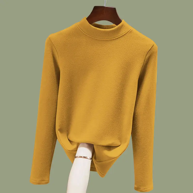 Autumn Winter New Fashion Long Sleeve Half High Collar De Rong Bottoming Shirt Solid Women's Clothing Loose All-match Chic Tops
Autumn Winter New Fashion Long Sleeve Half High Collar De Rong Bottoming Shirt Solid Women's Clothing Loose All-match Chic Tops